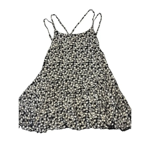 Hurley Women's Small Floral Print Strappy Black Mini Summer Dress - Picture 1 of 3